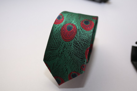 Green Peacock Feather Tie